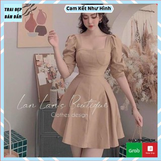 Đầm nữ, Váy Dự Tiệc Cúp Ngực Dáng xòe freesize hàng quảng châu cao cấp