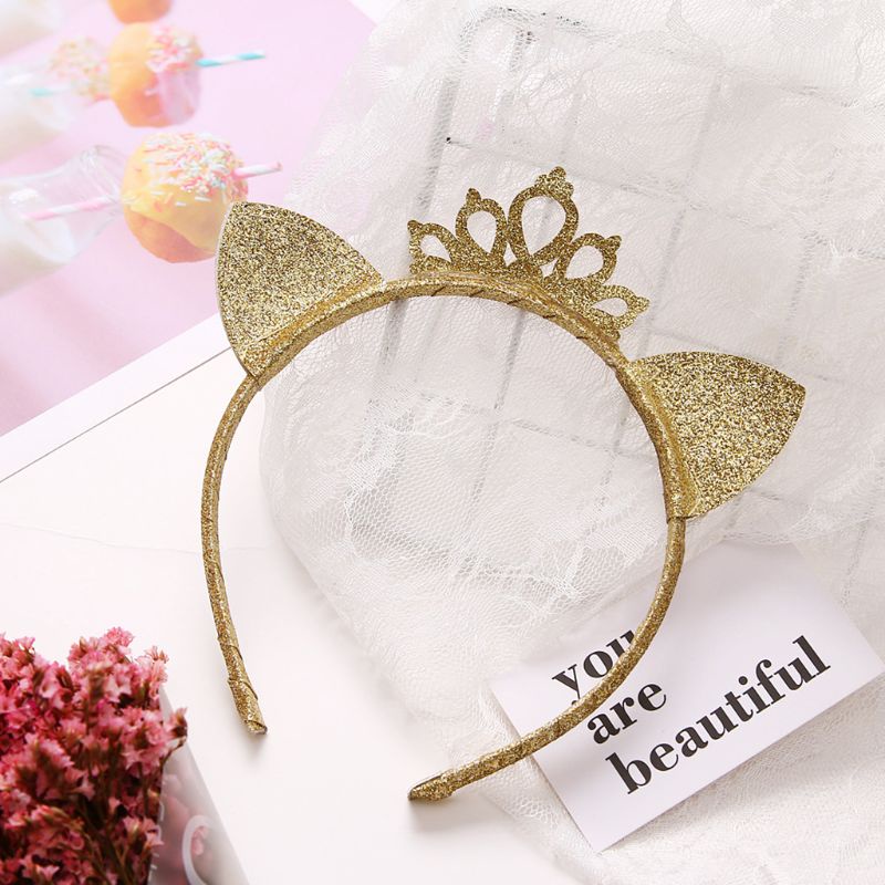 Vương Miện Công Chúa Hình Tai Mèo Dễ Thương Cho Bé Gái