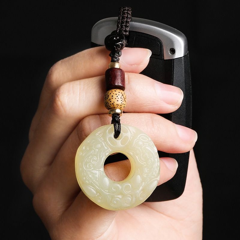 Móc Chìa Khóa Hình Tỳ Hưu Bằng Ngọc Bích Chất Lượng Cao