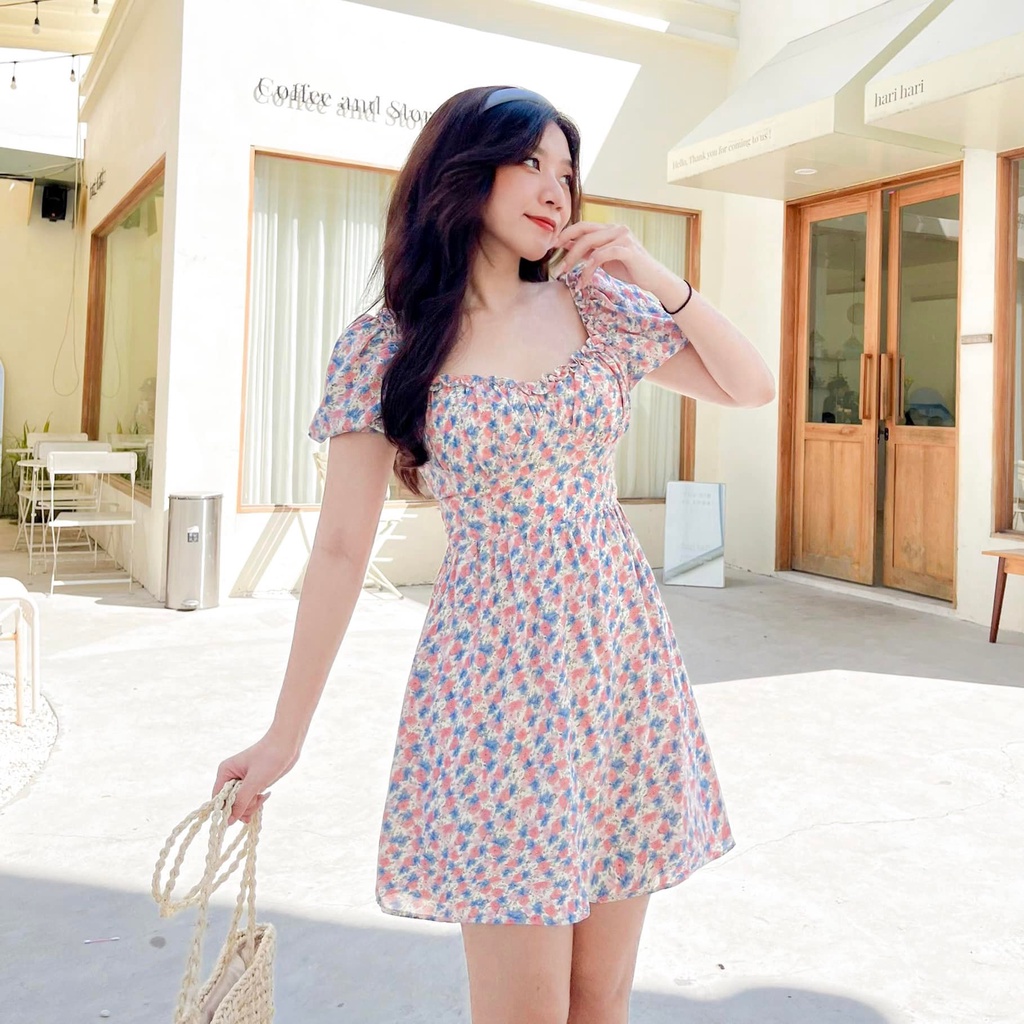Đầm NARCY - Đầm cúp ngực tay phồng