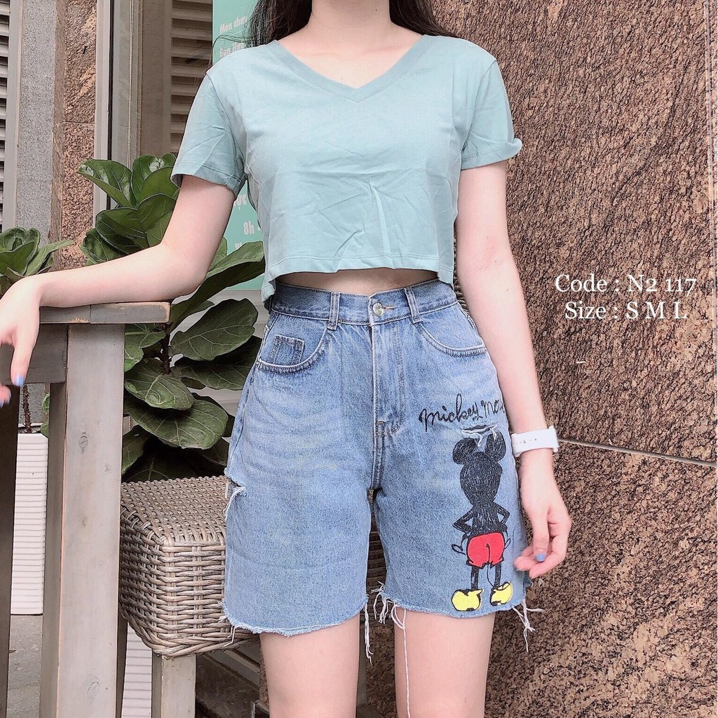 Quần short jean nữ lưng cao King168 , quần short nữ cao cấp THU86