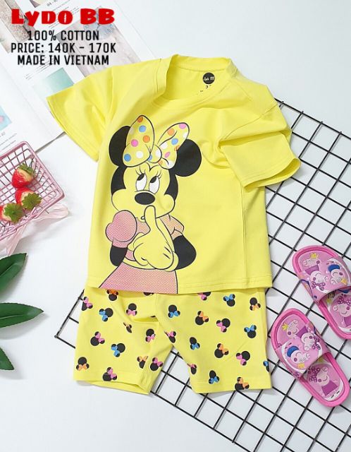 Đồ bộ bé gái Lydobaby thun 100% cotton co giãn 4 chiều mịn mát còn size 3 , 4 , 8 ,15