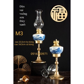 Đèn xanh bọc đồng sứ Bát Tràng