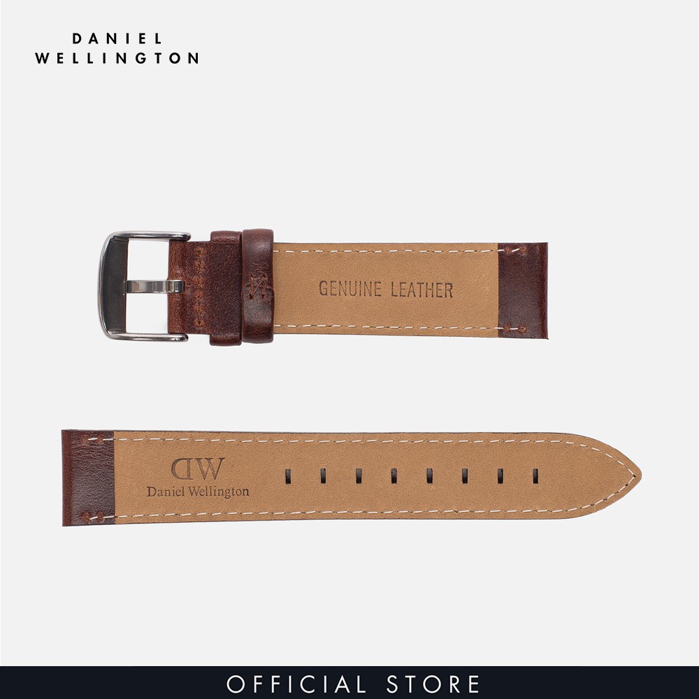 Dây da đồng hồ Daniel Wellington 19mm khóa màu bạc - Cho đồng hồ Dapper 38mm