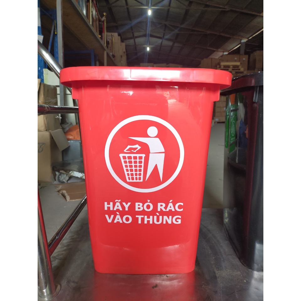 Thùng rác nhựa trung 60L - 3 màu