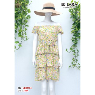 Đầm LARA trễ vai hồng dâu bách hoa