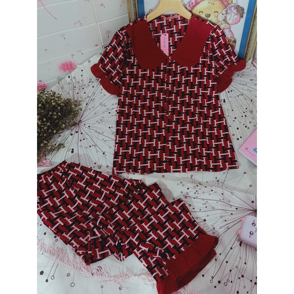 Pijama bộ cộc dài lụa mango mác 5ce (ảnh thật)
