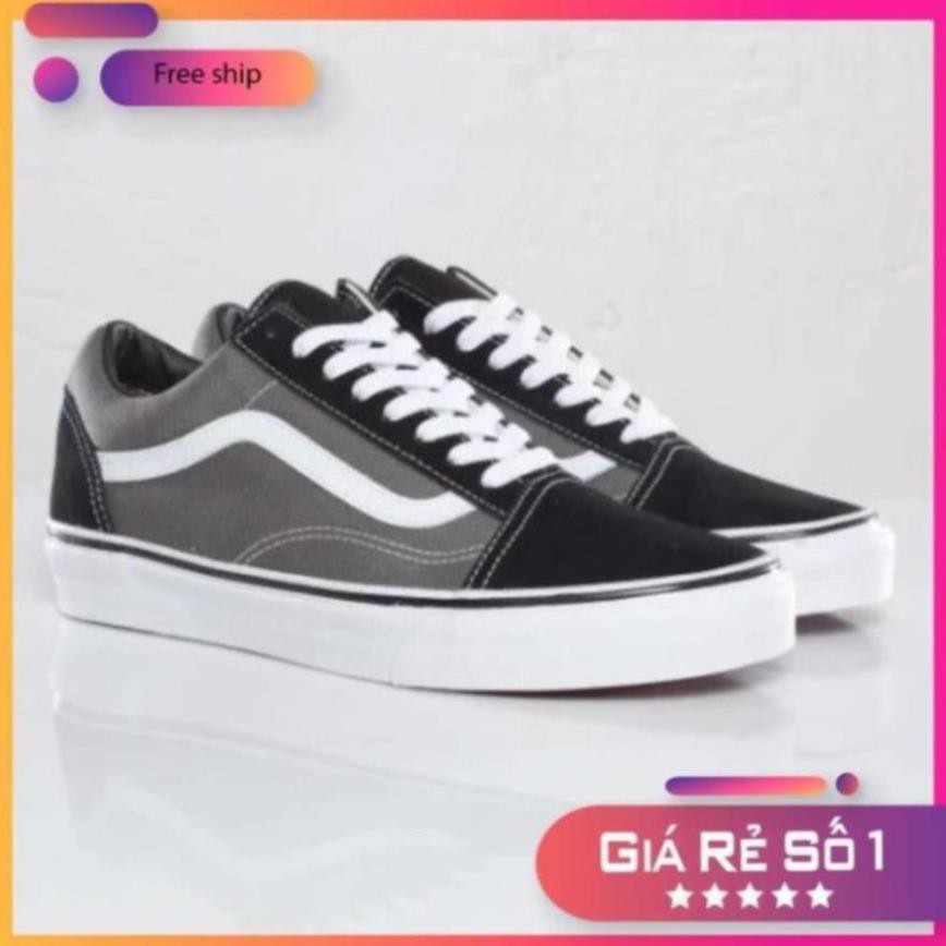 [Sale 3/3] Giày Vans Old Skool Xám Trắng, giày thể thao nam nữ đầy đủ tem/tag/mác [ FULLBOX + FREESHIP ] Sale 11 -op1