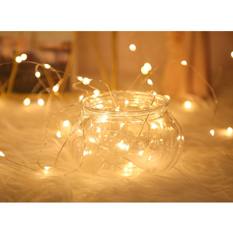 Dây Đèn Led Đom Đóm Fairy Light Có Chế Độ Nháy 3m Trang Trí Decor - Kem Shop K19