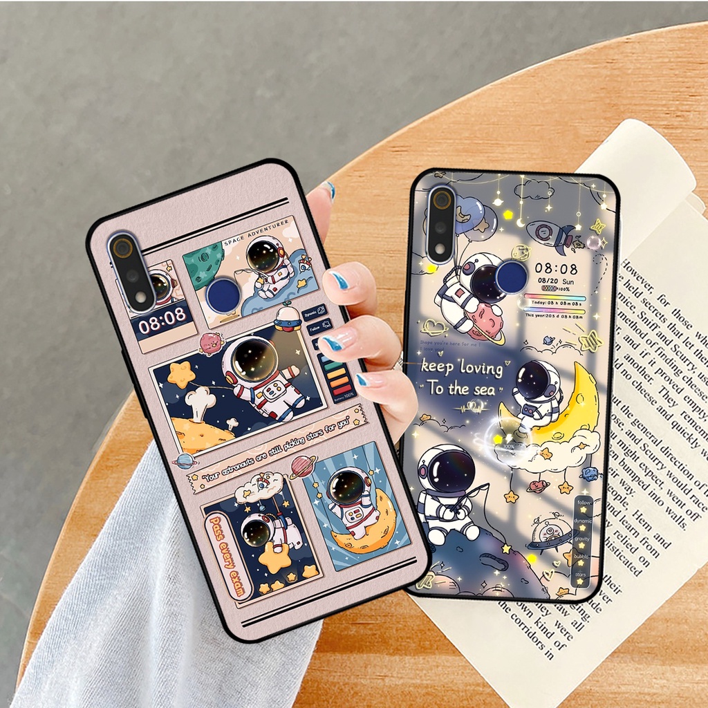 Ốp lưng Realme 3 / 3 Pro hình gấu, vũ trụ ngân hà chibi. ốp chống sốc bền đẹp