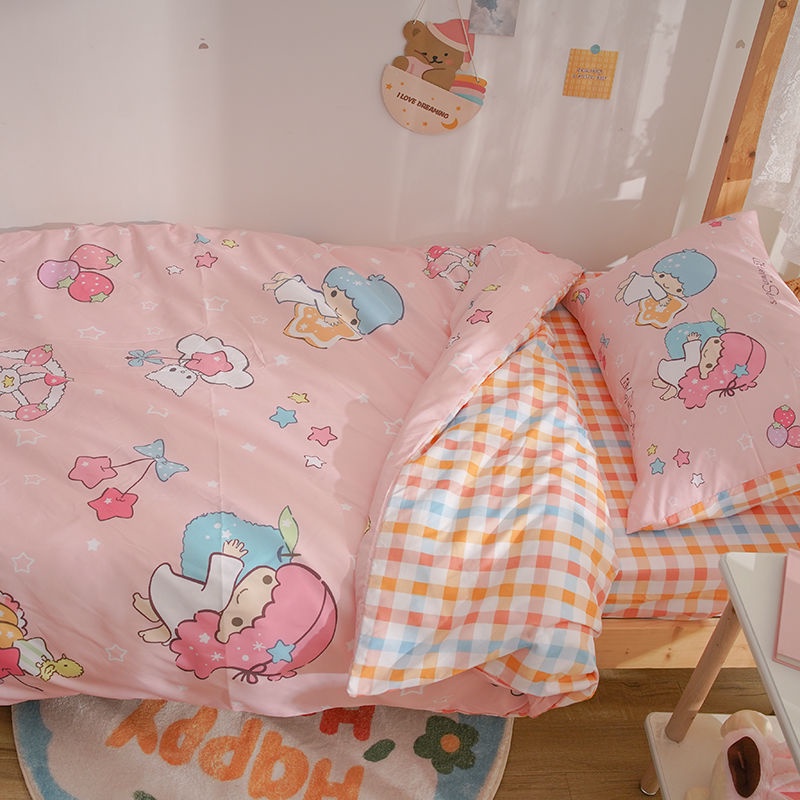 Bộ Chăn Ga Và Vỏ Gối Họa Tiết Hoạt Hình Đáng Yêu