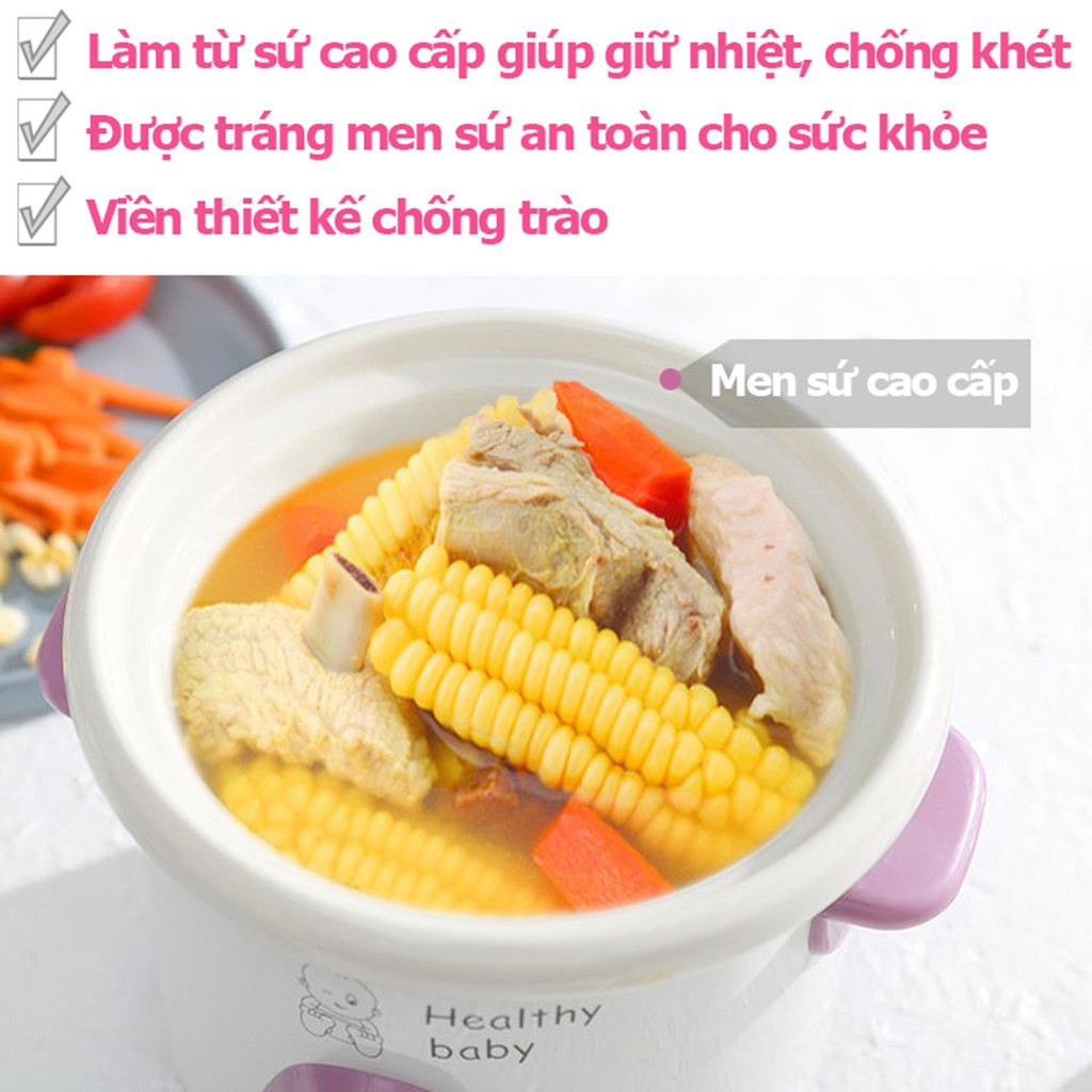 Nồi Chưng Yến Nồi Hầm Cháo Đa Năng - Dung Tích 0.7Lit