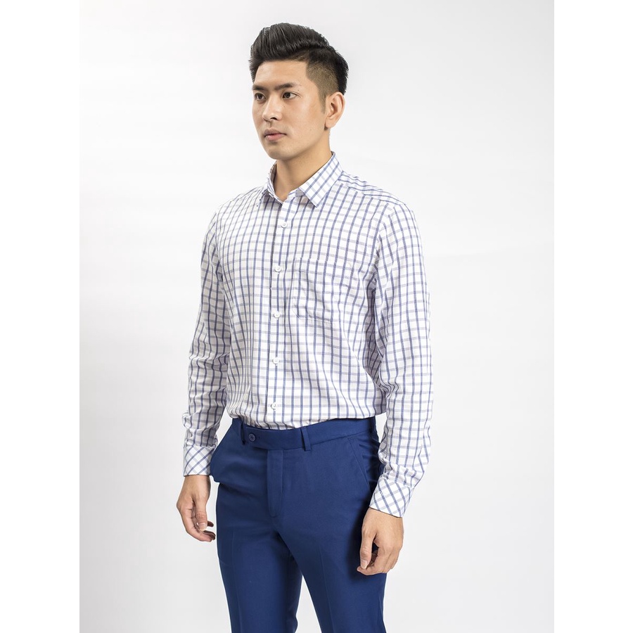 Áo sơ mi dài tay nam phom regular fit tà lượn chất vải thiên nhiên mềm mát không nhắn co dễ làm sach ALS62208