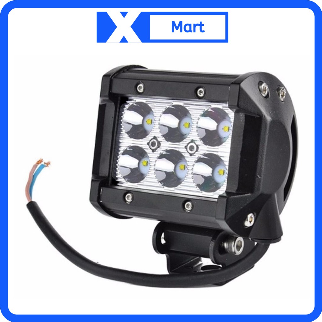 Đèn LED trợ sáng 6 bóng C6 gắn xe moto, xe máy đi phượt