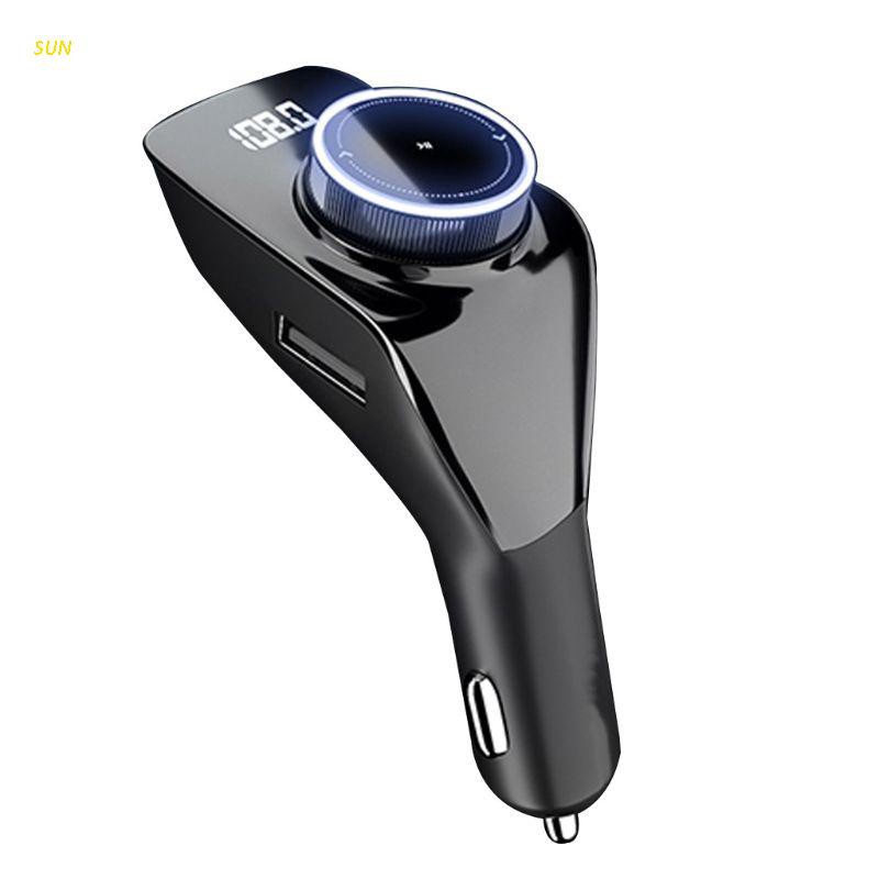 SUN Multifunctional Auto MP3 Music Player FM Transmitter Car Adapter Support AUX U Disk Bluetooth Hands-free Calling Smart Car Charger