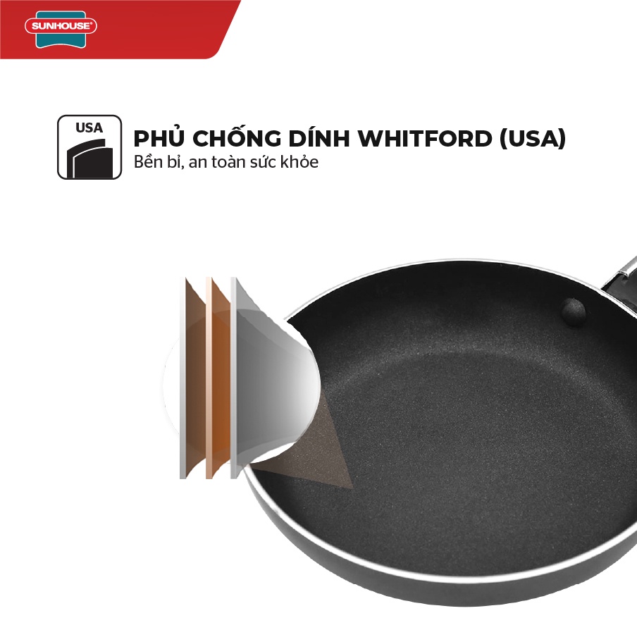 Chảo Bếp Từ SunHouse Cao Cấp 20,24,26cm - Hàng chính hãng 100% (chuyên phân phối)