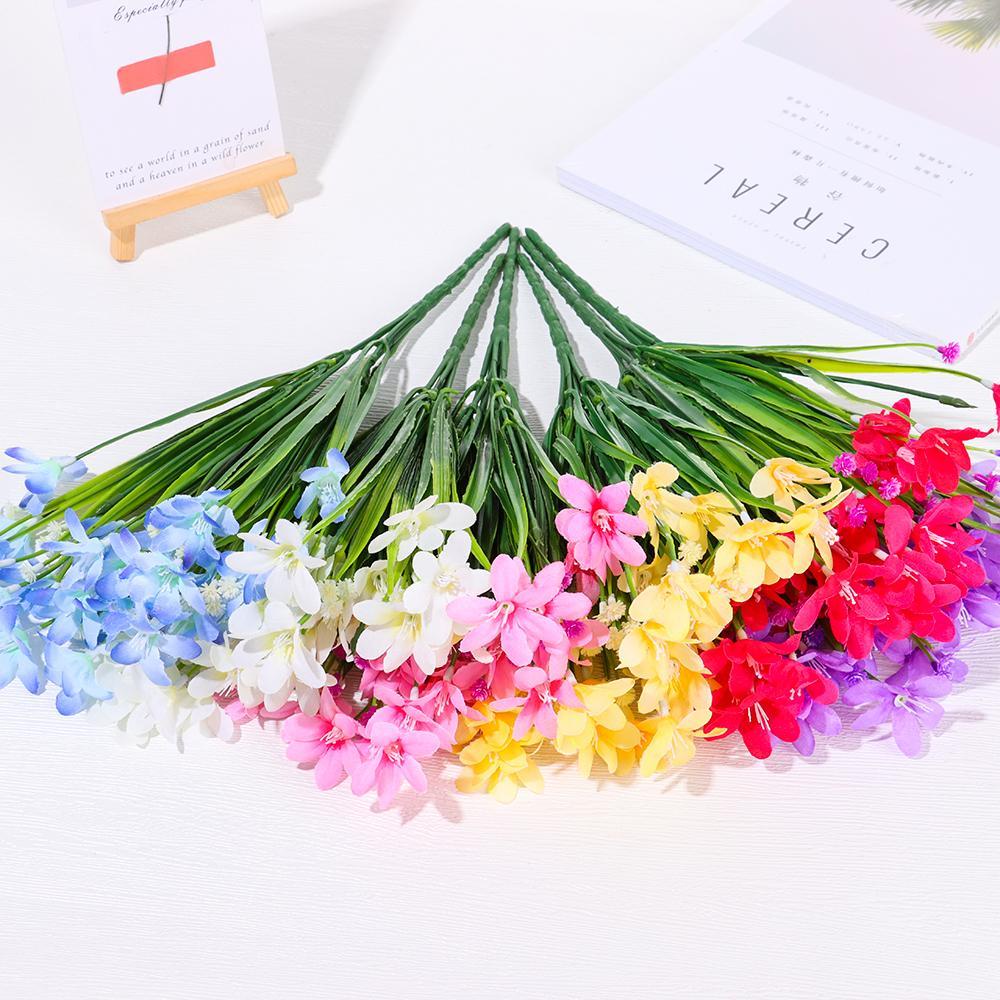Cành Hoa Lan Giả Bằng Nhựa 7 Nhánh Dùng Trang Trí
