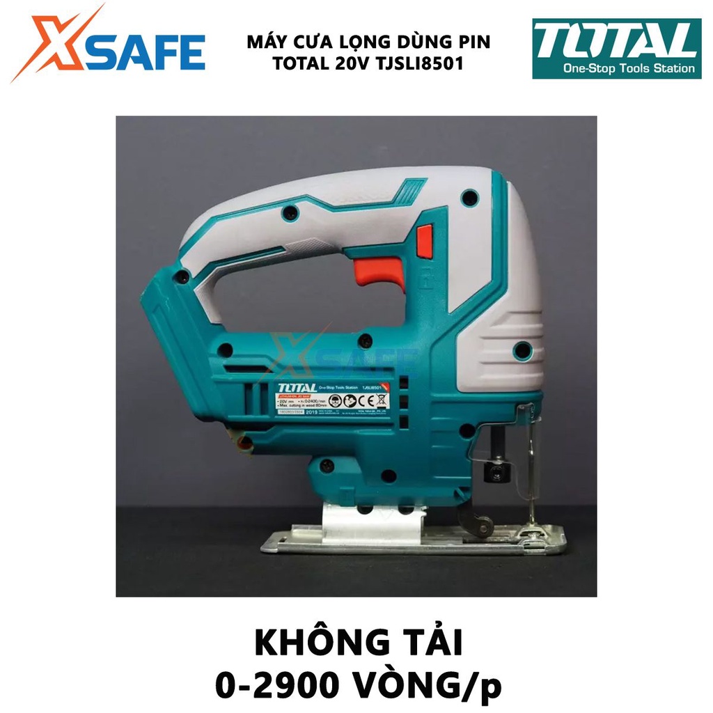 MÁY CƯA LỌNG DÙNG PIN TOTAL TJSLI8501 Máy cắt lọng cầm tay sử dụng pin: 20V / 2.0Ah tốc độ không tải: 0 - 2900 vòng/phút