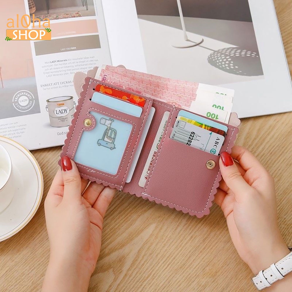 Bóp ví nữ cầm tay mini V0214 Tai thỏ nhiều ngăn nhỏ gọn phong cách đơn giản, thời trang, dễ thương