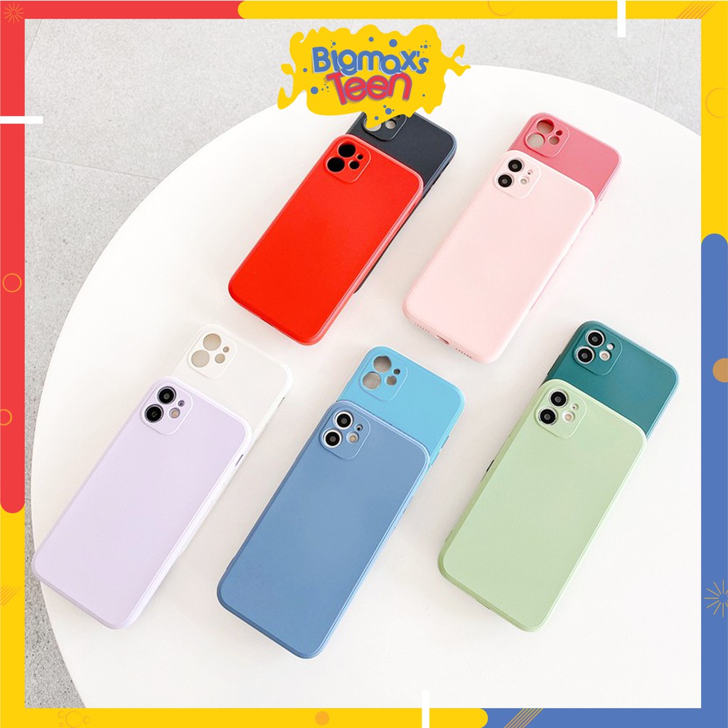 Ốp lưng iPhone 13/13 mini/13 pro/13 promax/7 Plus/ 8 Plus/XR/XS Max/11/X/XS/12/12 Pro Max cạnh vuông nhiều màu _27 _6