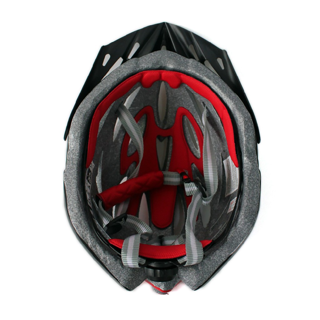 Mũ bảo hiểm xe đạp chính hãng BASECAMP (màu đen sọc đỏ)