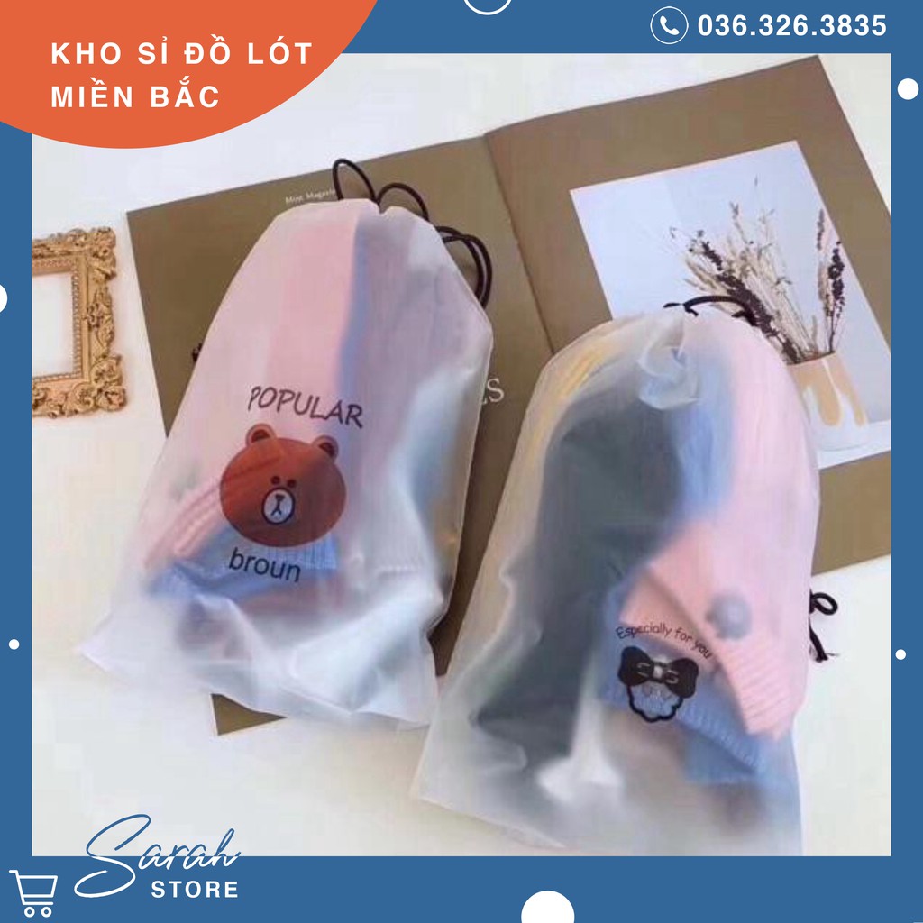 [Có Video] Set 10 Đôi Tất Gấu Brown Kèm Túi Rút