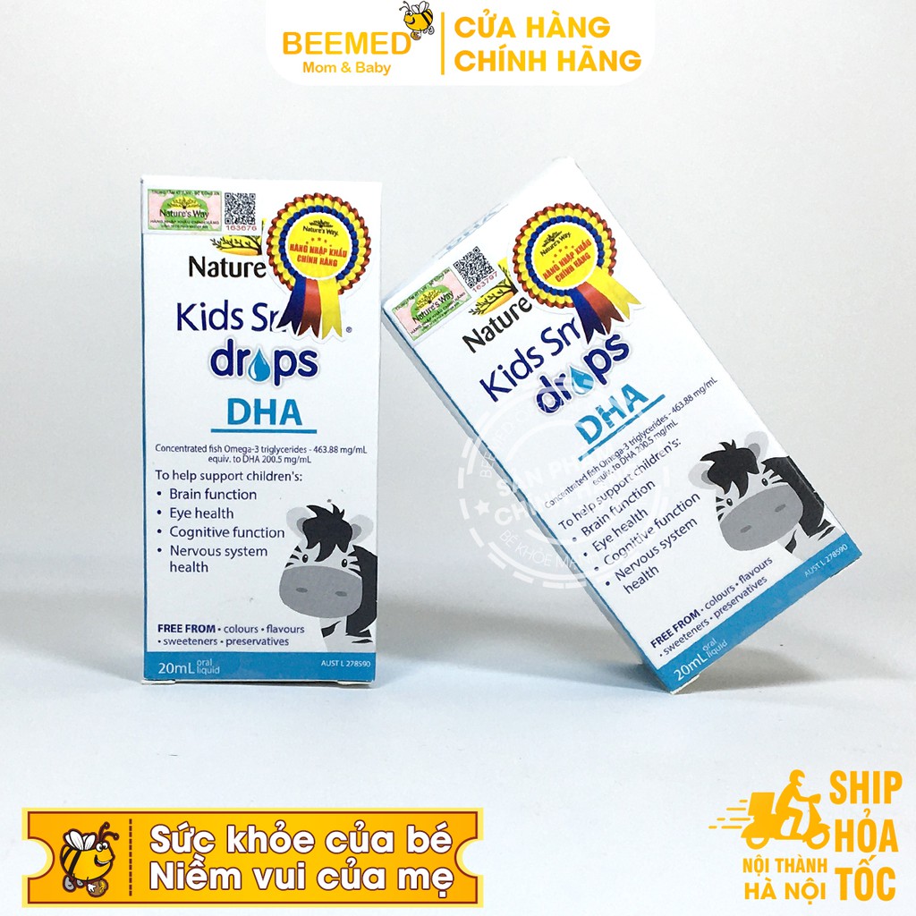 Nature Way Kids Smart Drops DHA - Bổ sung DHA dạng giọt lọ 20ml. trẻ thông minh, phát triển não bộ bé từ sơ sinh