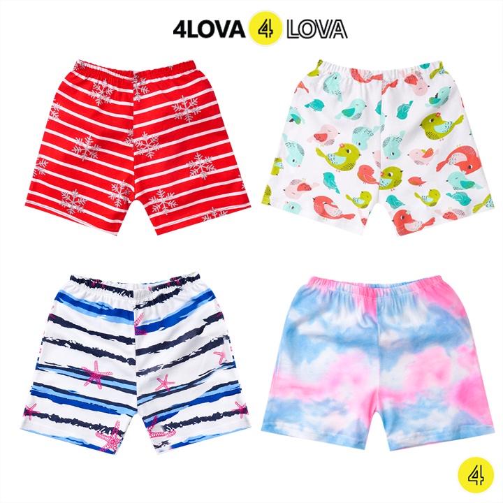 Quần đùi short thun cho bé 4LOVA chất cotton thoáng mát mùa hè chính hãng từ 8-30kg