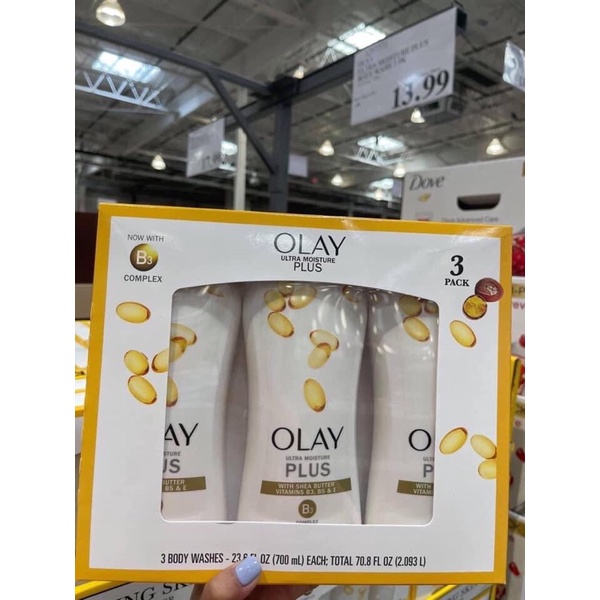sữa tắm Olay Ultra Moisture Mỹ Set 3 chai 700ml