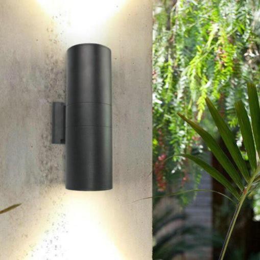 Đèn hắt trường cột LED gắn tường ngoài trời hình ống trụ hiện đại hắt 2 đầu G110