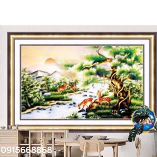 Tranh đính đá phong cảnh : kt 90*59 cm