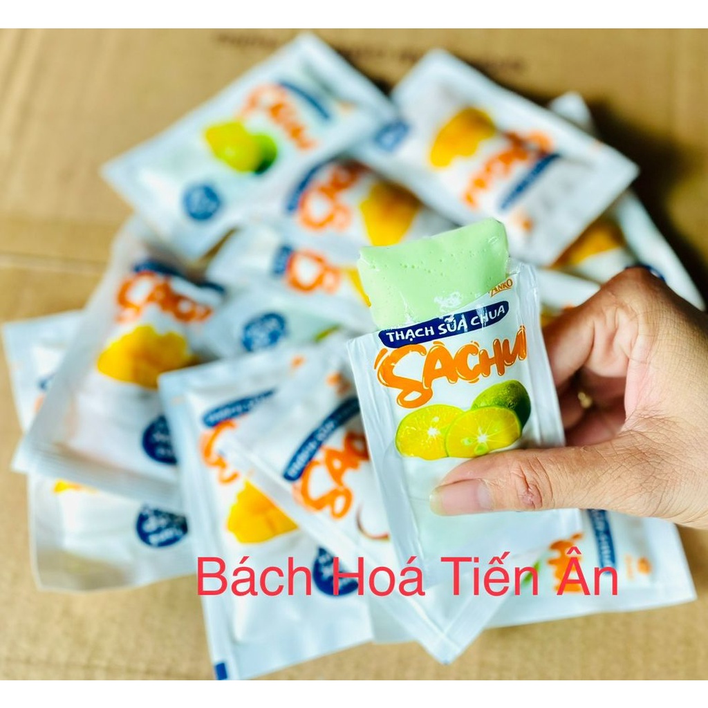 Thạch Sữa Chua SACHU Mix nhiều Vị Trái Cây Túi 320g ( giòn dai dai )