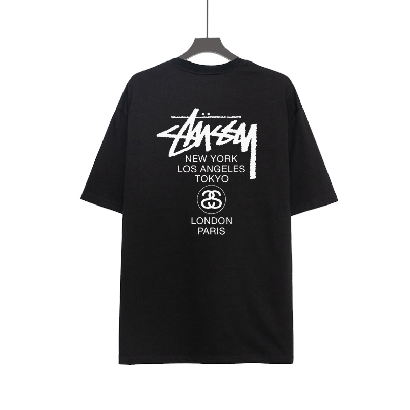 Áo thun cotton tay ngắn cổ tròn in chữ STUSSY thời trang ST4
