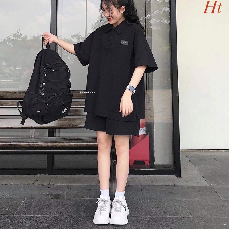 Bộ đùi polo mác đen HT11