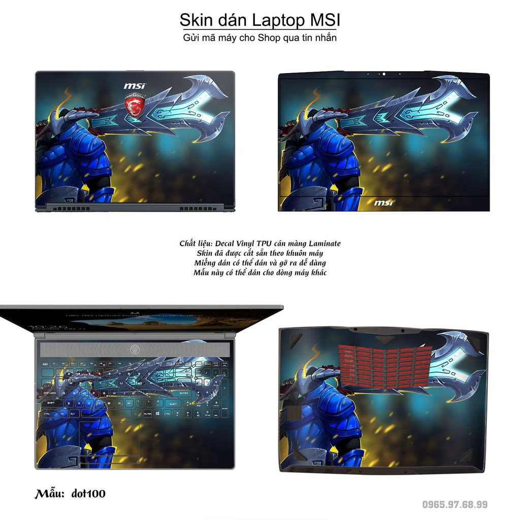 Skin dán Laptop MSI in hình Dota 2 nhiều mẫu 17 (inbox mã máy cho Shop)