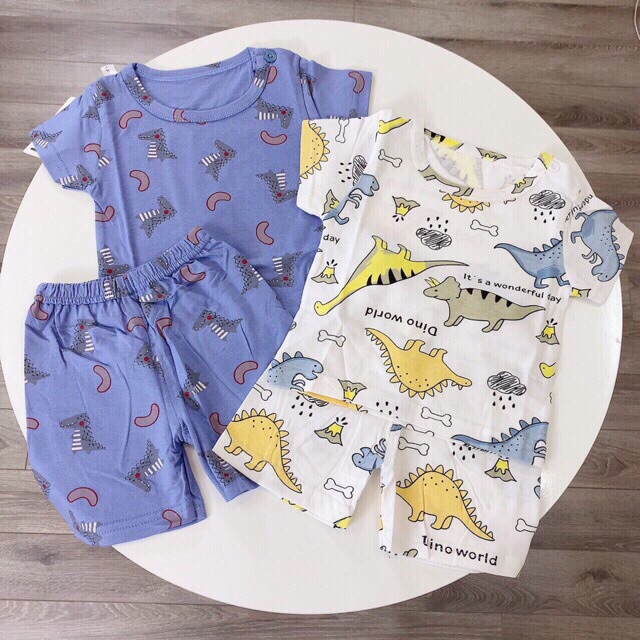 Bộ cộc tay cotton hàng quảng châu nhiều hoạ tiết