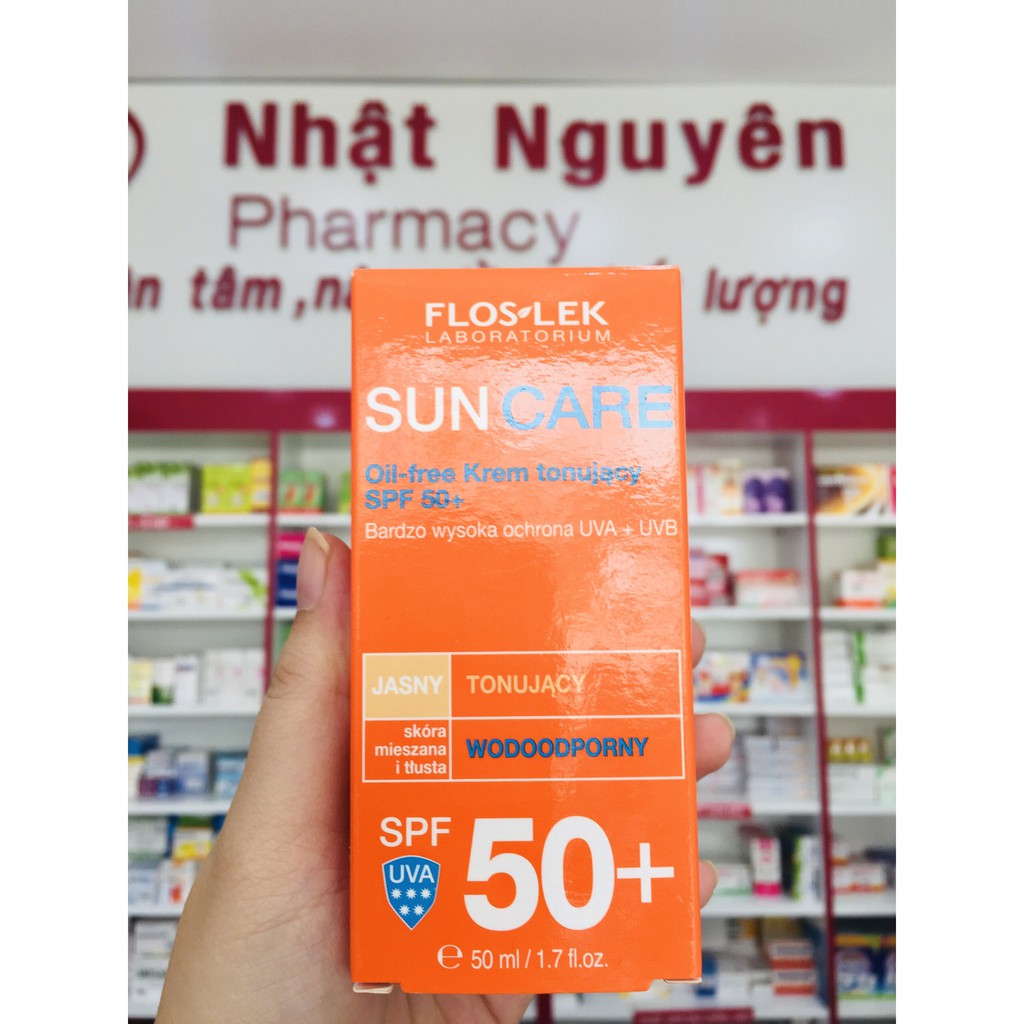 FLOSLEK SUN CARE OIL FREE SUN PROTECTION TINTED CREAM SPF 50+ - Kem chống nắng chỉ số SPF 50+