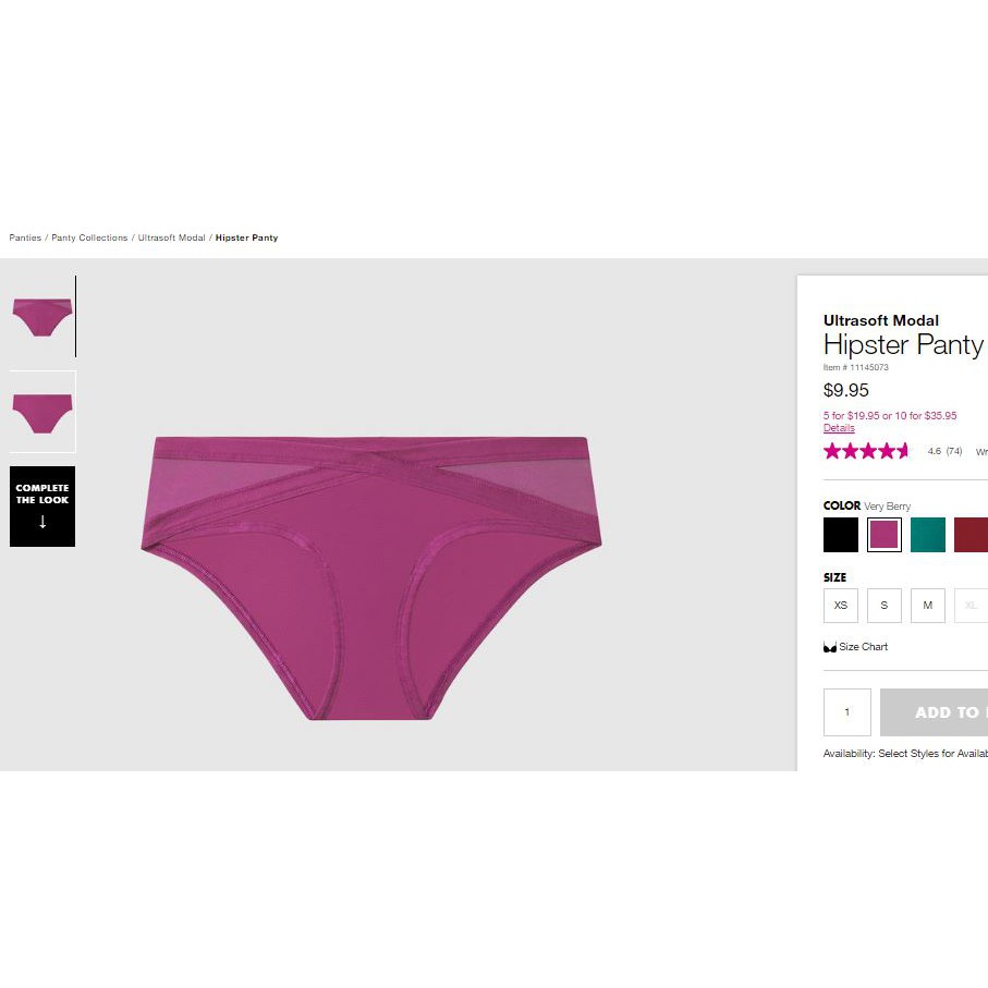 Quần lót modal ultra soft Lasenza seamless big size siêu mềm mại size L