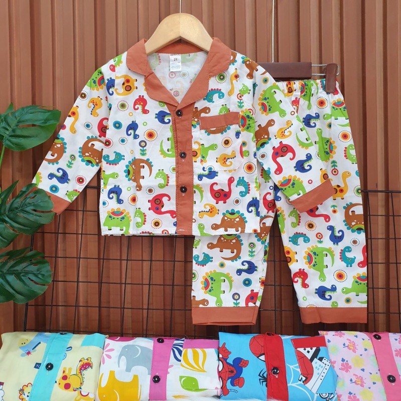 bộ pijama dài tay bé gái bé trai chất đẹp