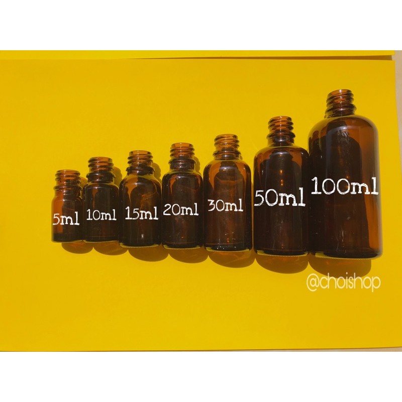 Chai thuỷ tinh nâu nhỏ giọt 5ml/10ml/15ml/20ml/30ml/50ml/100ml