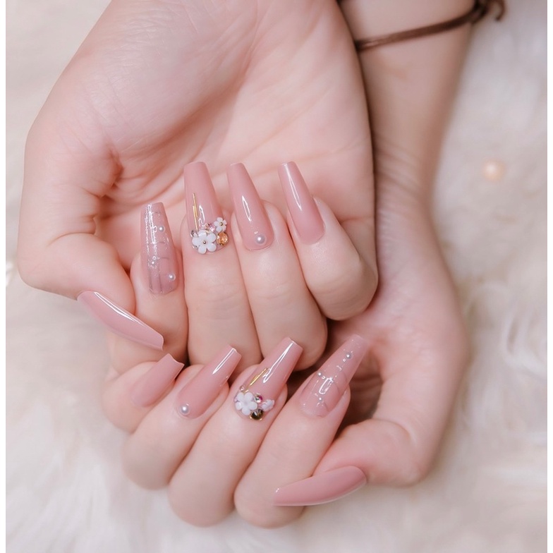Móng tay giả dài,nailbox thiết kế,bộ 24 móng úp tay giả kèm keo