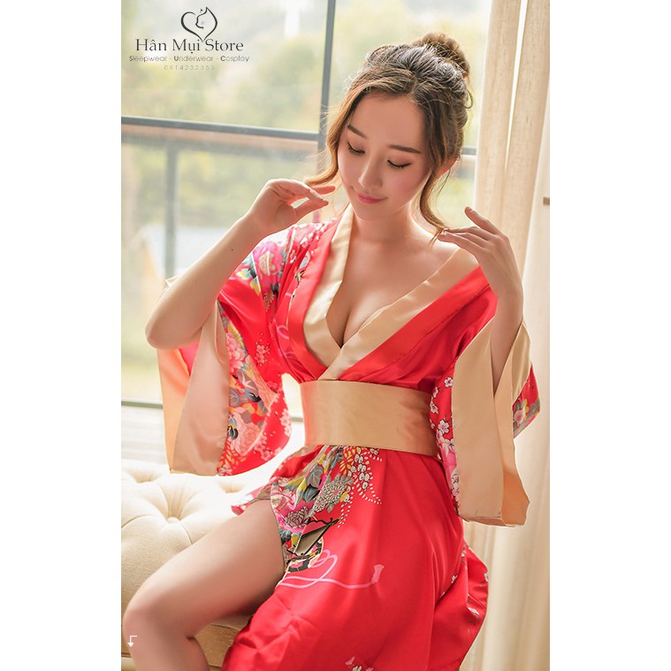 COSPLAY SEXY DESIGN KIMINO NHẬT BẢN 2 MÀU ĐỎ/ĐEN GỢI CẢM (VÁY NGỦ) | BigBuy360 - bigbuy360.vn
