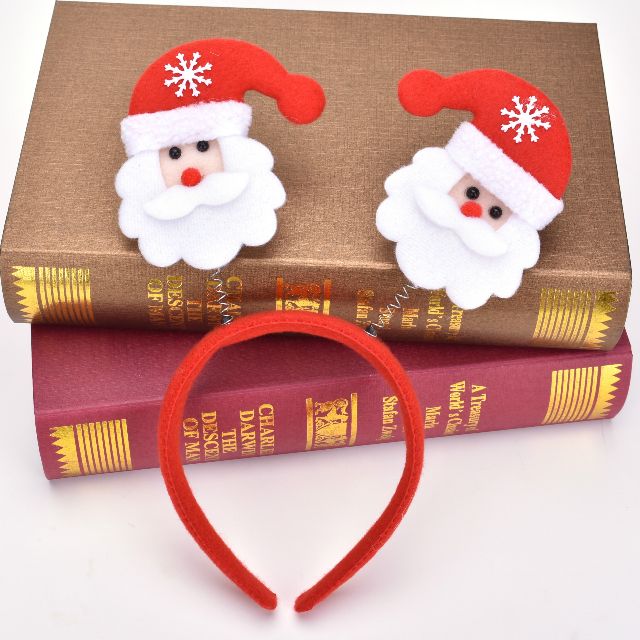 Băng đô cài tóc sừng tuần lộc Noel loại mỏng bằng vải nỉ