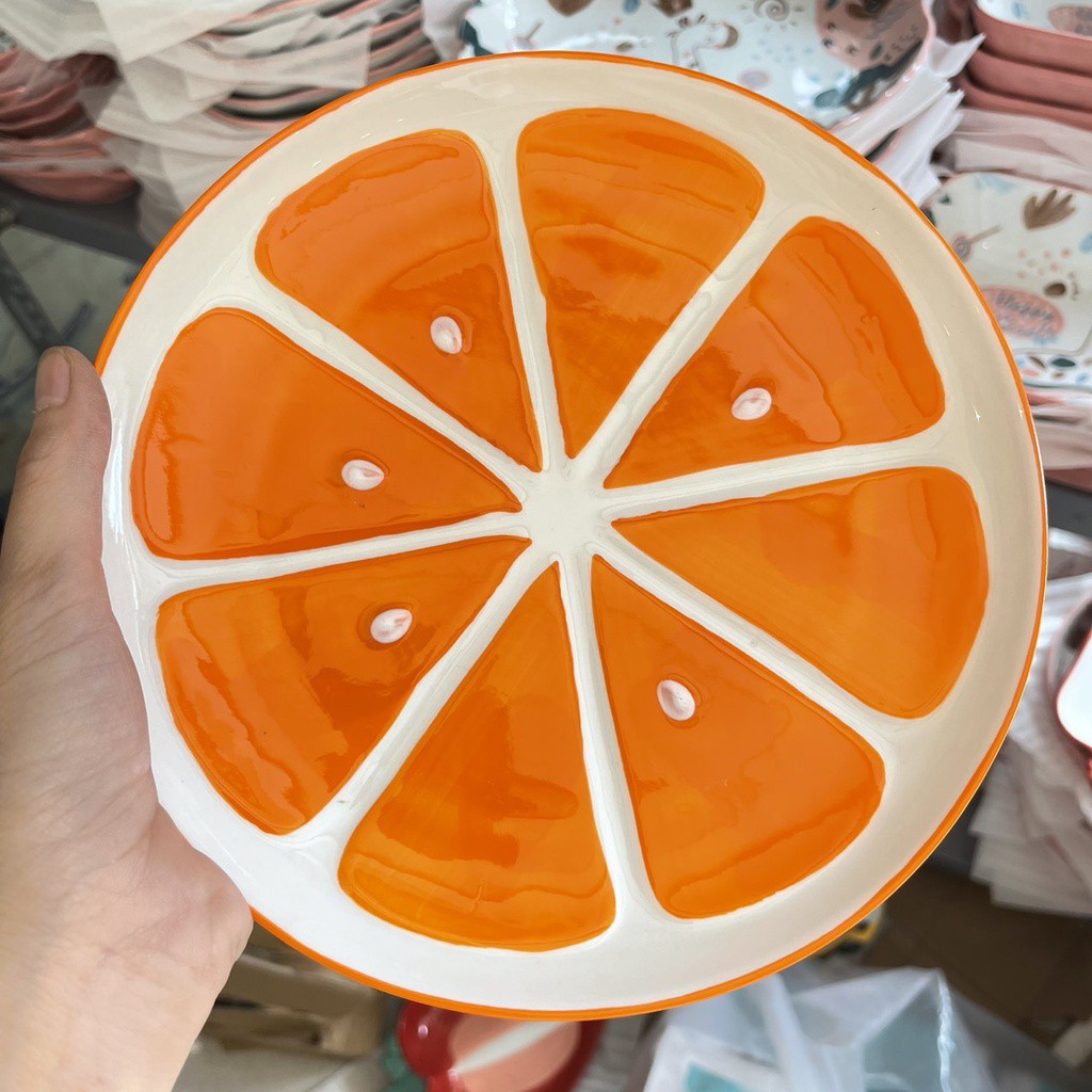 Bát Đĩa Decor Bát Ăn Cơm Bộ Màu Cam Orange  Chén Dĩa Sứ  Dễ Thương Cute Cao Cấp B92