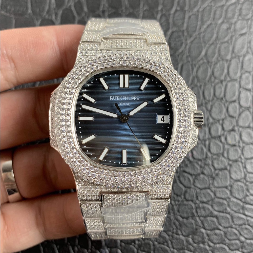 Đồng hồ Nam Patek Philippe full đá sw siêu đẹp, bản nâng cấp có kèm trang bị chống xước | BigBuy360 - bigbuy360.vn