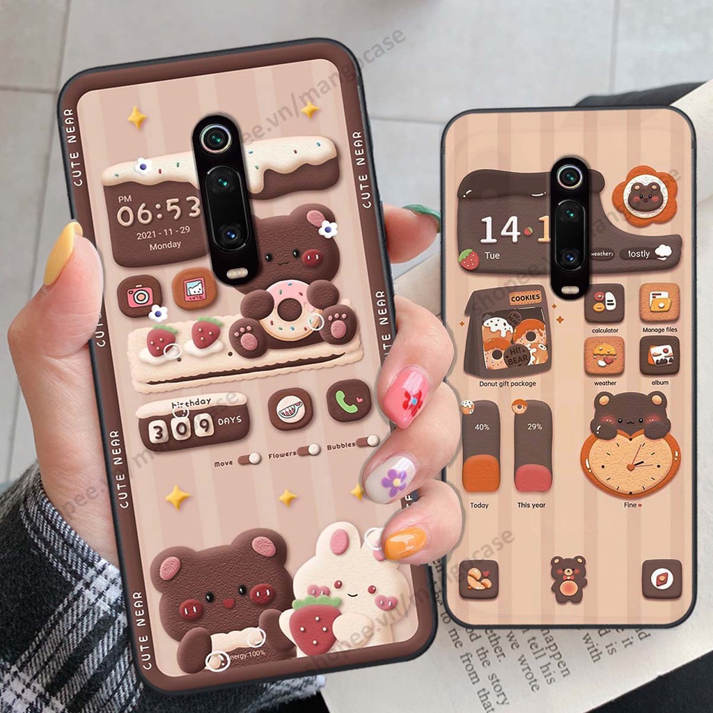 Ốp lưng Xiaomi Redmi K20 / MI 9T hình gấu, thỏ, đồng hồ cute dễ thương