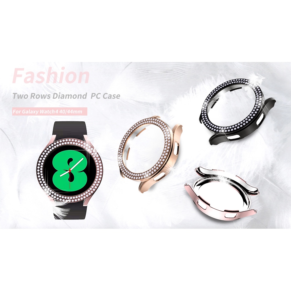 Set 2 Khung Nhựa PC Bảo Vệ Màn Hình Đồng Hồ Thời Trang Cho Samsung Galaxy Watch 4 40mm 44mm