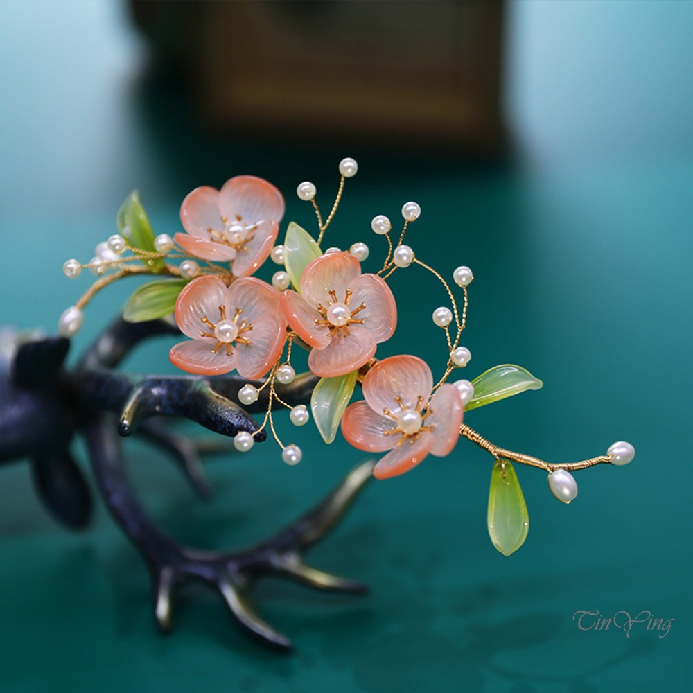 Kẹp tóc GETNOIVAS bằng hợp kim không gây dị ứng họa tiết hoa tráng men làm quà tặng giáng sinh / valentine cho bé gái