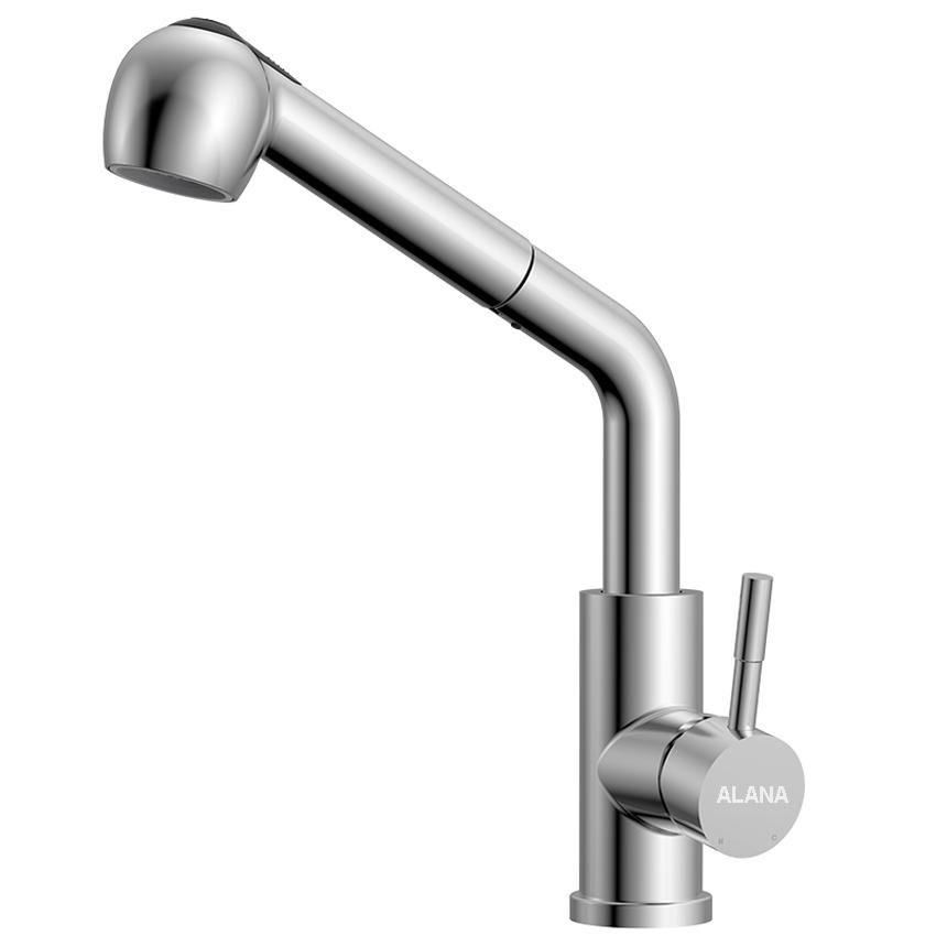 Vòi rửa chén bát nóng lạnh dây rút cắm chậu OS621 inox 304 cao cấp - Bảo hành 03 năm trên toàn quốc