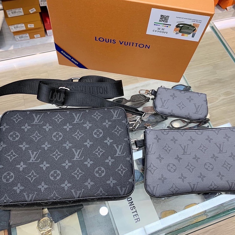 Túi đeo Louis Vuitton 3in1 da bò hoa monogram 25x19x7 [ Dota ]